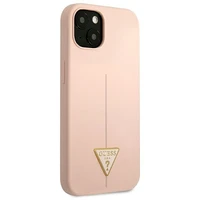 Guess GUHCP13MSLTGP iPhone 13 6.1" rožinis kietas dėklas silikoninis trikampis