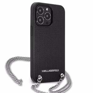 Karl Lagerfeld monogramos plokštelė dėklas iPhone 13 Pro / 13 6.1" - juoda