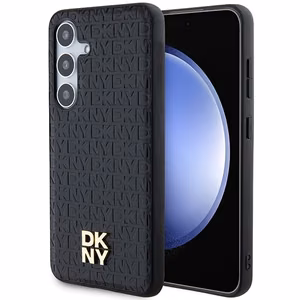 DKNY Leather Pattern Metal Logo MagSafe чехол для Samsung Galaxy S24 - чёрный