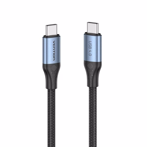 Vention USB 4.0 5A 40Gbps USB-C į USB-C laidas, pintas, 1 m