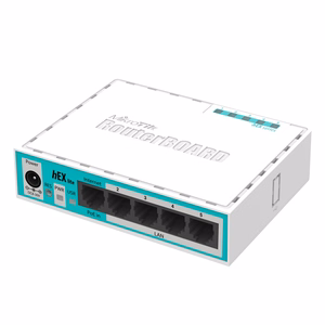 MikroTik hEX Lite RB750r2 maršrutizatorius, 5 prievadai, 10/100M