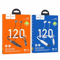 HOCO belaidės ausinės bluetooth kaklo pakaba ES62 pilkos