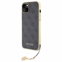Guess 4G Charms Collection dėklas telefonui iPhone 15 Plus - pilkas