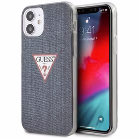Guess GUHCP12SPCUJULDB iPhone 12 mini 5.4" tamsiai mėlynas kietas dėklas Jeans kolekcija