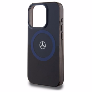 Mercedes MB dvigubo sluoksnio dviejų spalvų Magnetinis dėklas iPhone 16 Pro Max telefonui - mėlynas