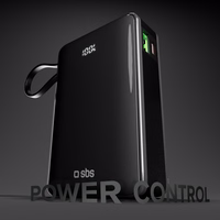 Išorinė baterija SBS 20000 mAh 20W su įmontuotu USB-C kabeliu ir skaitmenine indikacija - juoda