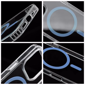Drop Glue Colorful Ring Mag Cover dėklas, skirtas Samsung A37, suderinamas su MagSafe, šviesiai mėlynas