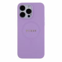 Guess Saffiano magnetinis dėklas telefonui iPhone 15 Pro - violetinis