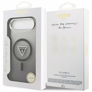 GUESS dėklas telefonui IPHONE 17 Air, suderinamas su MagSafe GUHMP17MHGTMLCGK (IML gradientas su trikampiu logotipu) juodas