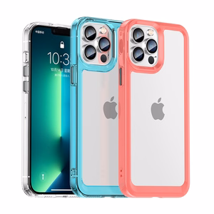 Outer Space dėklas iPhone 12 Pro Max kietas dangtelis su geliniu rėmu mėlyna