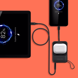 Krüger&Matz magnetinė belaidė išorinė baterija su laidu, 10000 mAh, mėlyna