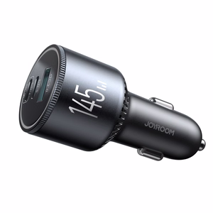 Joyroom JR-CCN07 145W automobilinis įkroviklis 2xUSB-C USB-A + 100W USB-C kabelis - tamsiai pilkas