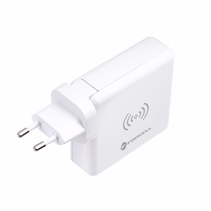 FORCELL F-ENERGY daugiafunkcis įkroviklis 15W 4in1 su USB/USB-C jungtimi, išorine baterija 8000mAh ir belaidžiu įkrovimu