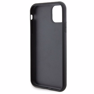 Karl Lagerfeld Gripstand Saffiano Choupette Pins dėklas telefonui iPhone 11 / Xr - juodas