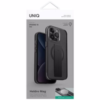 Uniq Heldro Mag Magclick įkrovimo dėklas telefonui iPhone 15 Pro - juoda