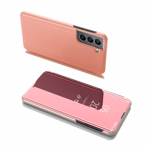 Clear View Case atverčiamas dėklas Samsung Galaxy S22 + (S22 Plus) rožinis