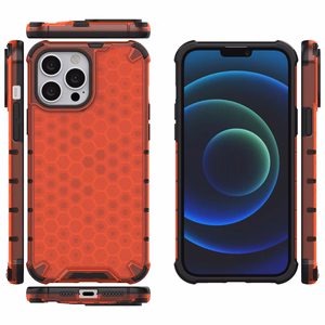 Honeycomb Case броневой чехол с TPU бампером для iPhone 13 Pro Max красный