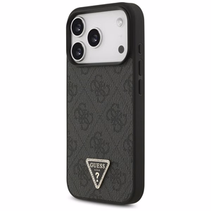 Guess Odinis 4G Trikampio Strass Magnetinis dėklas telefonui iPhone 17 Pro - juodas