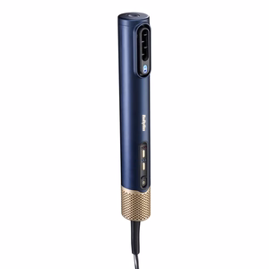 BaByliss AS6550E – 1500 W ionic hot-air styling brush, 3 heat settings, blue/gold