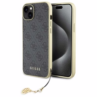 Guess 4G Charms Collection dėklas telefonui iPhone 15 Plus - pilkas