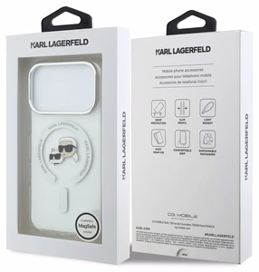 Dėklas Karl Lagerfeld IML K&CH Heads Metal Frame MagSafe Apple iPhone 17 Pro Max