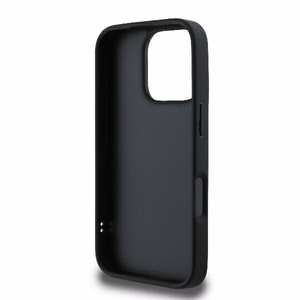 Guess Dygsniuotas Metalinis Logotipas dėklas iPhone 16 Pro Max - juoda