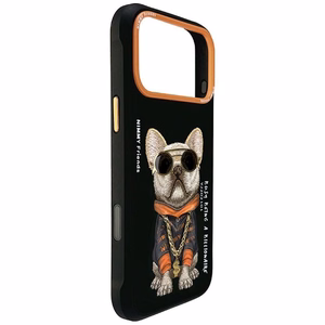 Juodas NIMMY ŠAUNUS ŠUO SU AKINIAIS dėklas IPHONE 18 Pro/17 Pro