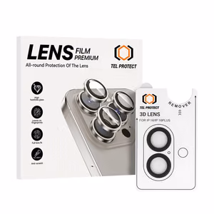 Grūdintas stiklas Tel Protect 3D objektyvo apsaugai ant kameros iPhone 16/16 Plus juodi (lęšiai 2 vnt.)