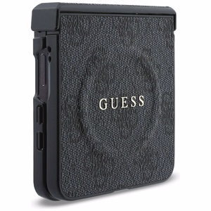 Juodas „Guess 4G Classic MagSafe“ dėklas, skirtas „Samsung Galaxy Z Flip8“