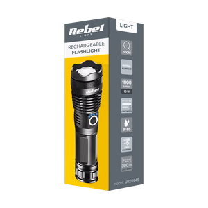Rebel rechargeable LED flashlight, 10 W