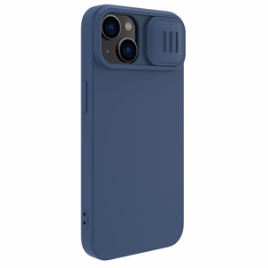 Nillkin CamShield Silky Silikoninis dėklas iPhone 14 Plus dėklas su kameros apsauga mėlynas