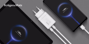 Kruger&Matz 45 W GaN tinklo įkroviklis su Power Delivery ir Quick Charge
