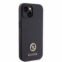 Guess GUHCP15MPS4DGPK iPhone 15 Plus 6.7" juodas/juodas kietas dėklas telefonui Strass Metal Logo