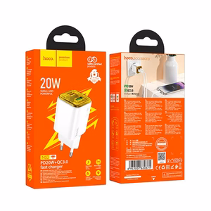 Įkroviklis telefonui Hoco USB A + USB C QC3.0 PD 3A 20W N52 baltas