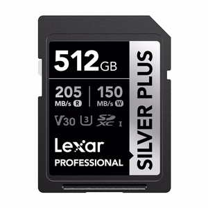 „Lexar Professional SILVER PLUS“ SDXC 512 GB atminties kortelė