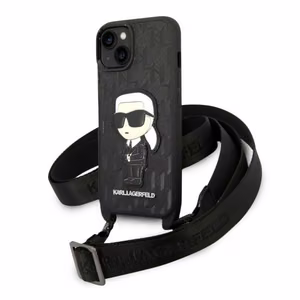 Karl Lagerfeld KLHCP14SSTKMK iPhone 14 6.1" чёрный/чёрный жёсткий чехол Monogram Ikonik Patch