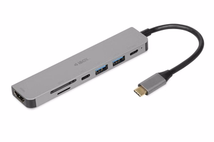 iBox IUH3SL4K šakotuvas USB Type-C 5000 Mbit/s Sidabrinis