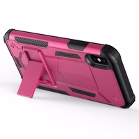 Zizo Hybrid Transformer Cover - Tough Cover iPhone X with Kickstand (Hot rožinis/juodas)