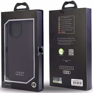 Audi silikoninis dėklas telefonui iPhone 14 Pro Max 6.7" juodas/juodas kietas dėklas AU-LSRIP14PM-Q3/D1-BK