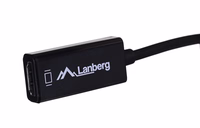 Lanberg AD-0005-BK vaizdo kabelio adapteris 0,2 m Mini DisplayPort HDMI A tipo (standartinis) Juoda
