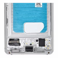 LCD ekranas SAMSUNG S21 5G baltas SOFT OLED su rėmeliu