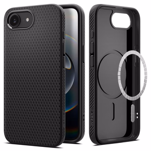 Spigen Liquid Air Mag MagSafe iPhone 16e dėklas - Matinis juodas