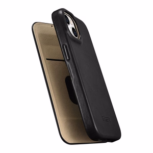 iCarer CE Oil Wax Premium odinis folio dėklas iPhone 14 Plus Magnetinis atverčiamas dėklas su MagSafe Juodas (AKI14220707-BK)
