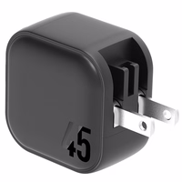 ENERGEA tinklo įkroviklis 2xUSB-C PD-PPS 45W2C juodas/black US+EU Travelite GAN45