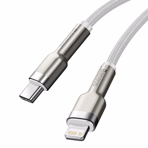 USB-C kabelis Lightning įrenginiams Baseus Cafule, PD, 20W, 2m (baltas)