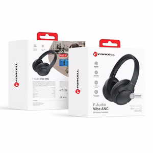 Belaidės ausinės ant ausų Forcell F-Audio TWS Vibe ANC + TUYA APP juodos