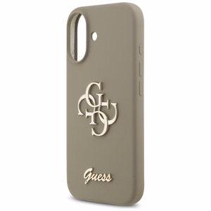 Guess Silikoninis didelis 4G užrašas dėklas iPhone 17 - rudas
