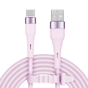 Kruger&Matz Basic USB–USB-C silikoninis kabelis, 1 m, rožinis