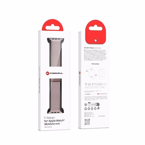 FORCELL F-DESIGN FA14 magnetinis nerūdijančio plieno dirželis APPLE laikrodžiui 38 / 40 / 41 mm rožinis