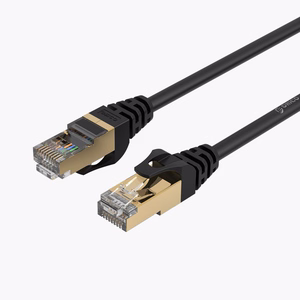 Orico PUG-C7 CAT7 10Gbps RJ45 Ethernet tinklo laidas interneto LAN apvalus 0.5m - juodas